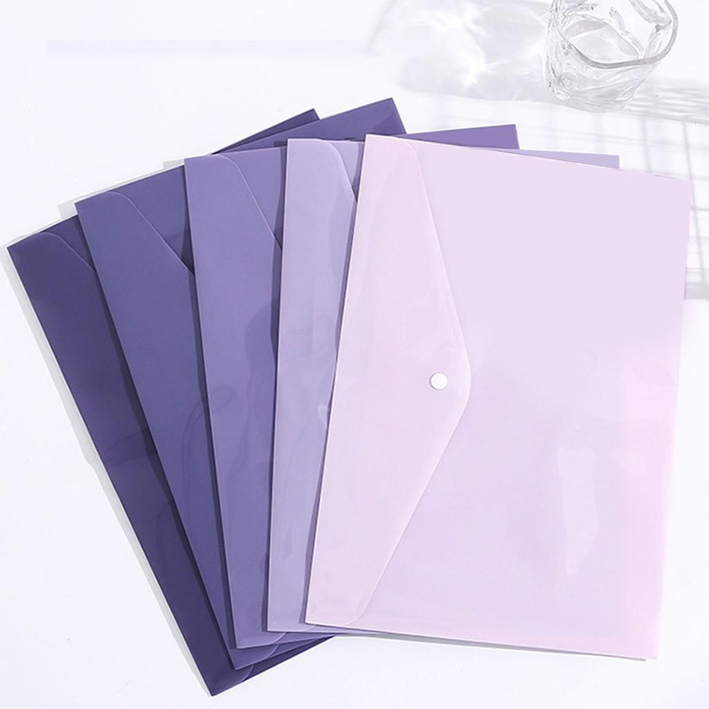 Snap Button Closure File Bag File Envelope Water Resistant Document Pouches Letter Size File Folder Hold 50 Sheets