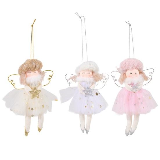 Mini Christmas Angel Doll Ornaments Christmas Tree Plush Angel Pendant for Xmas Birthday Thanksgiving Wedding Valentine's Day Decoration