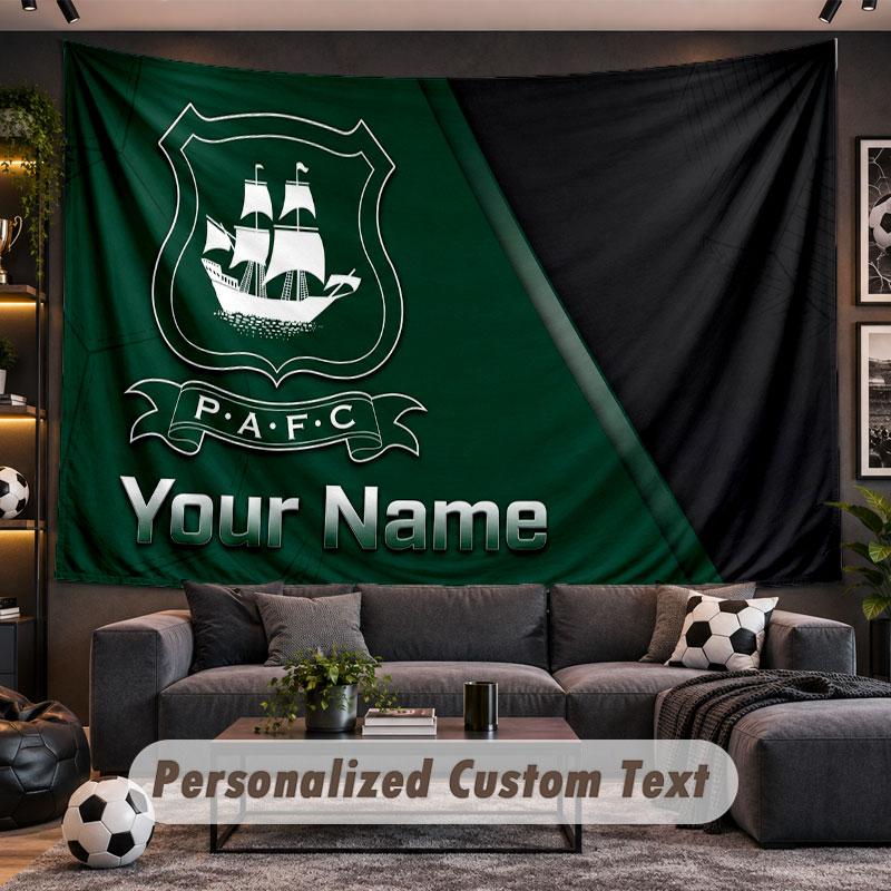 Wall Hanging Tapestry Custom NamePlymouth Argyle FC Pattern Personalized Printed Fabric Wall Decor