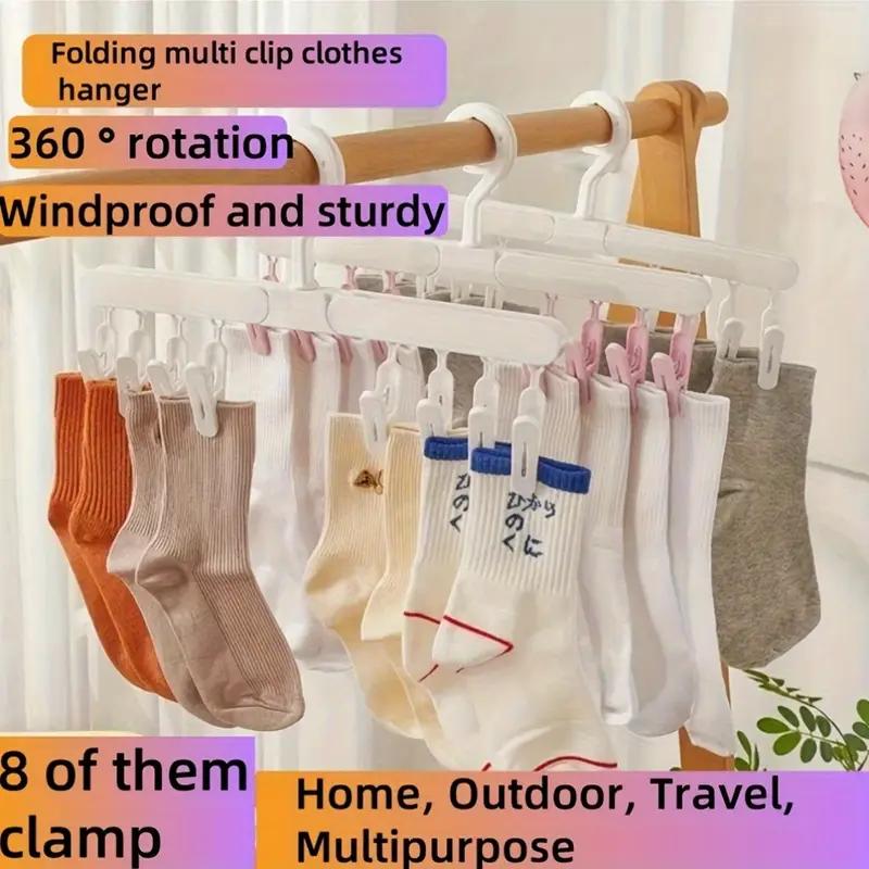 1PCS 8/6 Clip Clothes Drying Rack Multi-purpose Foldable Student Underwear Drying Hats and Socks Artifact Folding Travel Portable Clip Drying