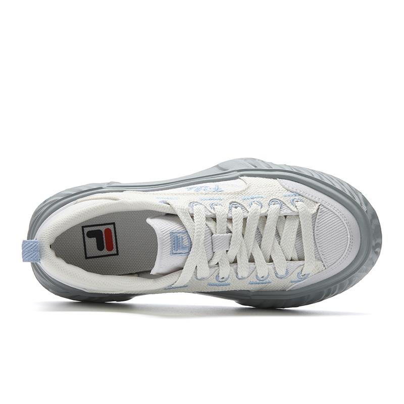 Fila FOSSO 1+ Низкие холщовые кеды Женские Звезда Белый/Туманный Серый F12W622307FSN