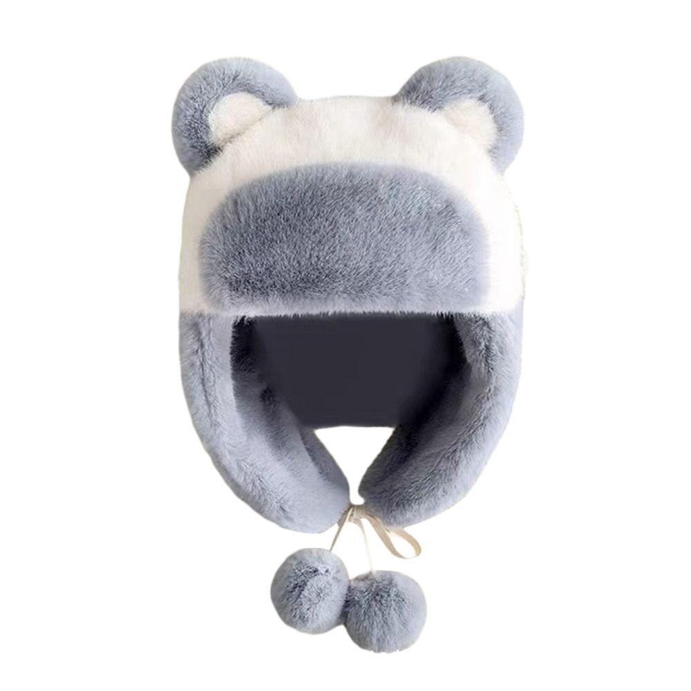 Thick Bomber Hat Plush Ushanka Fur Hat Outdoors Winter Cap for Men Women