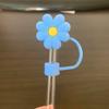 9Pcs Cute Floral Straw Sleeves with Durable Silicone Plugs Deform-resistant Break-resistant Colorful Straw Covers