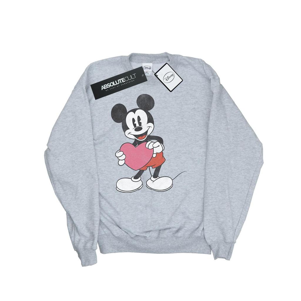 Disney Mens Mickey Mouse Valentine Heart Sweatshirt
