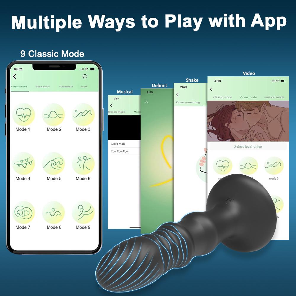 Толкающий массажер простаты анальный вибратор управление через приложение анальная пробка сильная присоска анальный дилдо мастурбатор секс-игрушки для пар