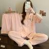 Little fresh fairy style summer new short-sleeved pajamas women's lazy sense loungewear cloud cotton three-piece set
