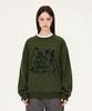 MOZMOZ [Set] Brushed Graphic Print Oversized Sweatshirt