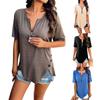 Casual Women's Solid Color Temperament Casual Solid Color Zipper Short-sleeved Tops
