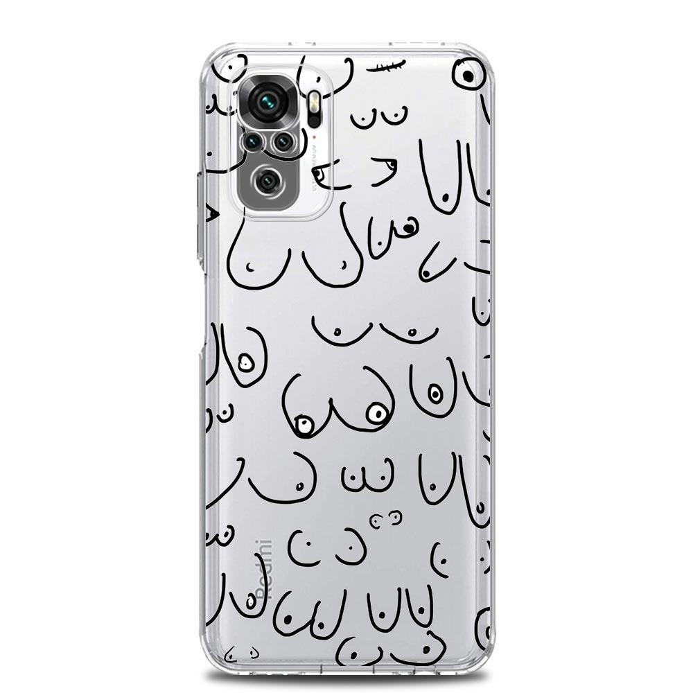 Мягкий прозрачный чехол для телефона с принтом «Сиськи» для Xiaomi Redmi Note 12 10C 10 11 9 8 Pro Plus 9S 7 8T 9T 9A 8A 9C K50 K40 игровой чехол