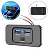 Dual USB Car Charger Socket Panel Mount for 12V/24V Vehicles Fast Charge