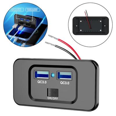 Двойное автомобильное зарядное гнездо USB для крепления на панель для быстрой зарядки автомобилей 12 В/24 В