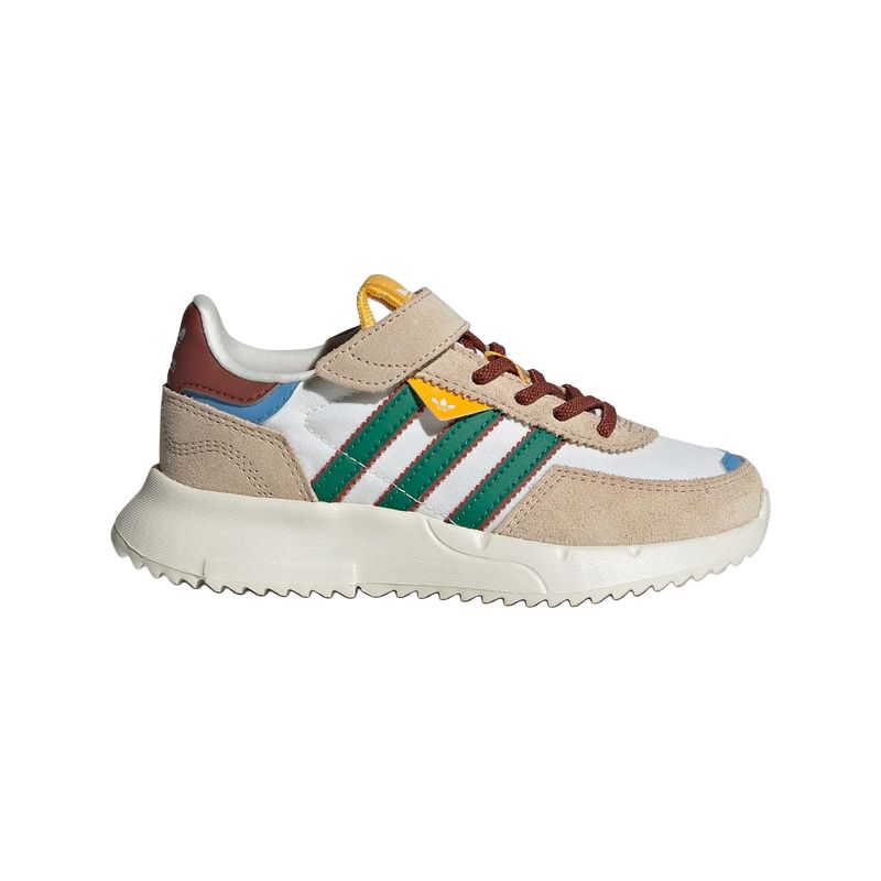 Adidas Originals Retropy F2 Anti-Slip Wear-Resistant Low-Top Kids Lifestyle Shoes White Green Light Umber Kids' JR7989
