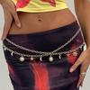 Personalized Fashion Star and Moon Pendant Body Chain, Simple Sweet and Cool Double-layer Sun Fringed Waist Chain Jewelry