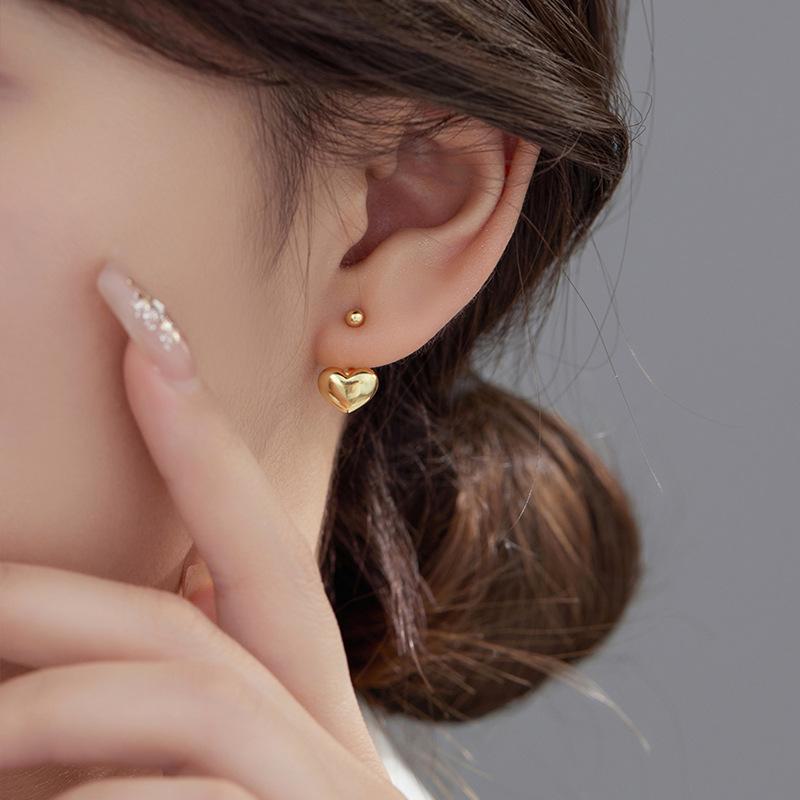 Серьги-пусеты Banyan Tree S925 Серебро 3D Сердце - Элегантный Нишевый Дизайн для Женщин