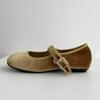 New Arrivals Open Run Women Mary Jane Velvet Flat Buckle