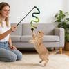 Удочка-дразнилка для кошек Интерактивная дразнилка с колокольчиком Цветные помпоны Плюшевый хвост Удочка-дразнилка для домашних кошек Котят