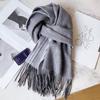 100 Pure Wool Scarves for Men, New Winter Models, Birthday Gifts for Boyfriends, Gray Black Scarves for Men