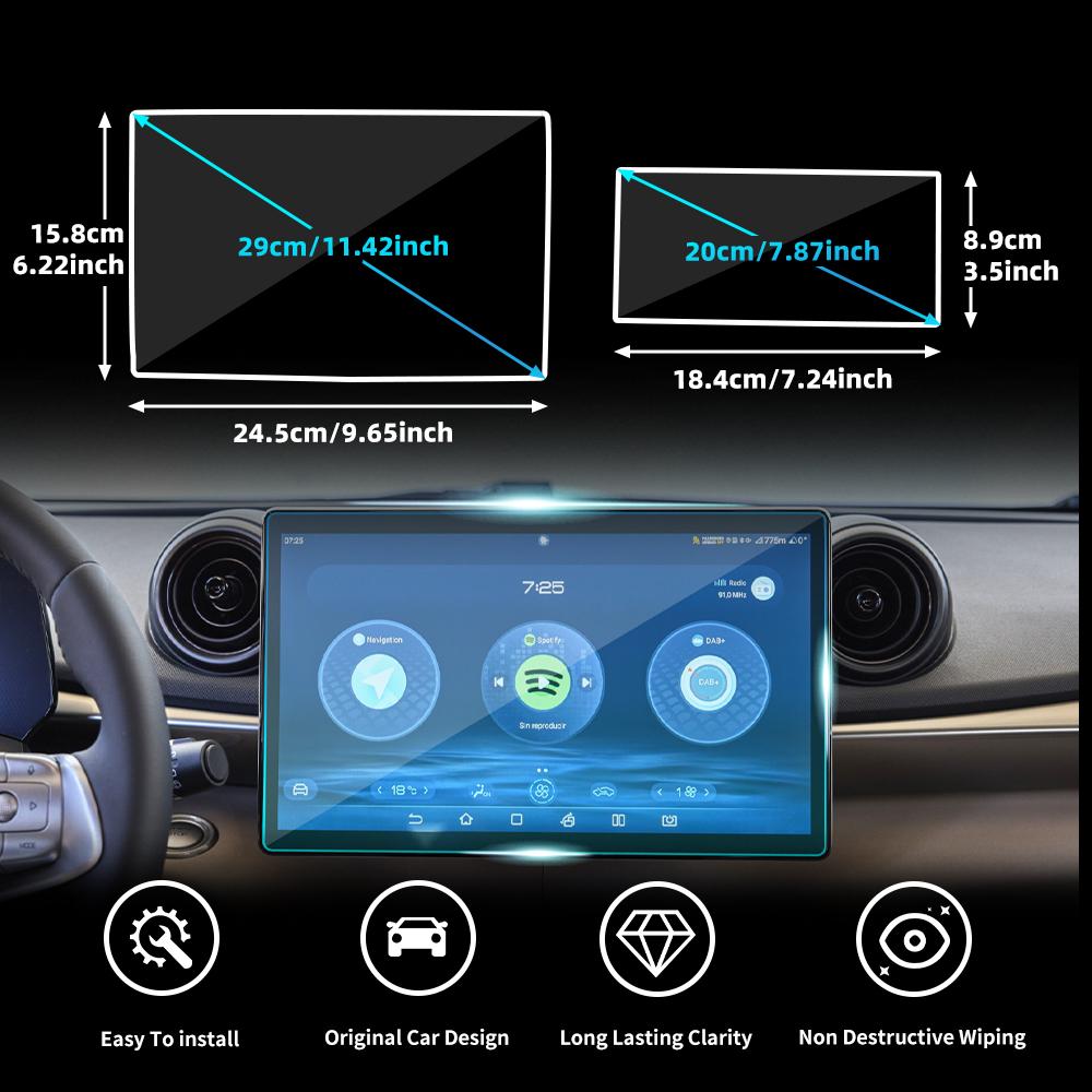 Auto Tempered Glass Film Protector For BYD For Dolphin 2024 2025 Car Center Console GPS Navigation Screen Protective Display