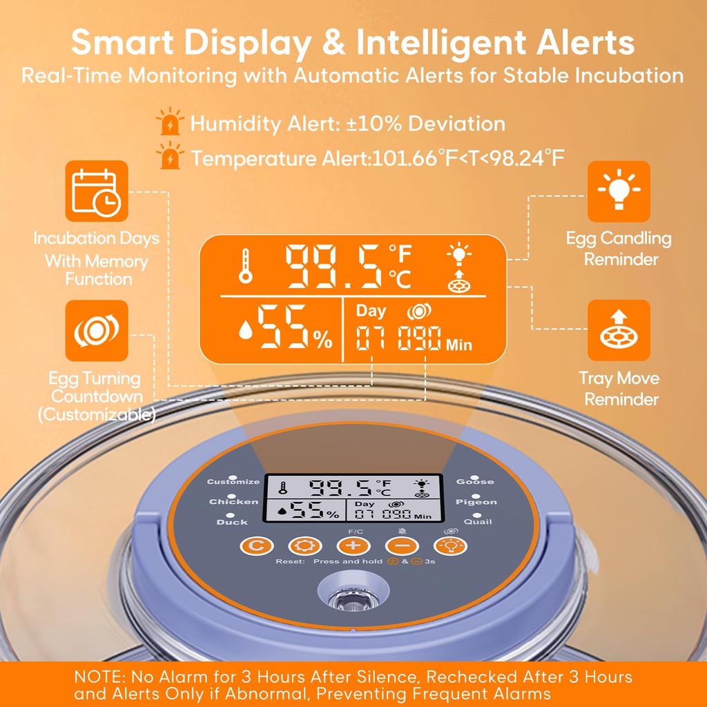Egg Incubator with Automatic Egg Turning and Humidity Control, Intelligent Egg Incubator with Automatic Temp. Adjustment, 12 Egg