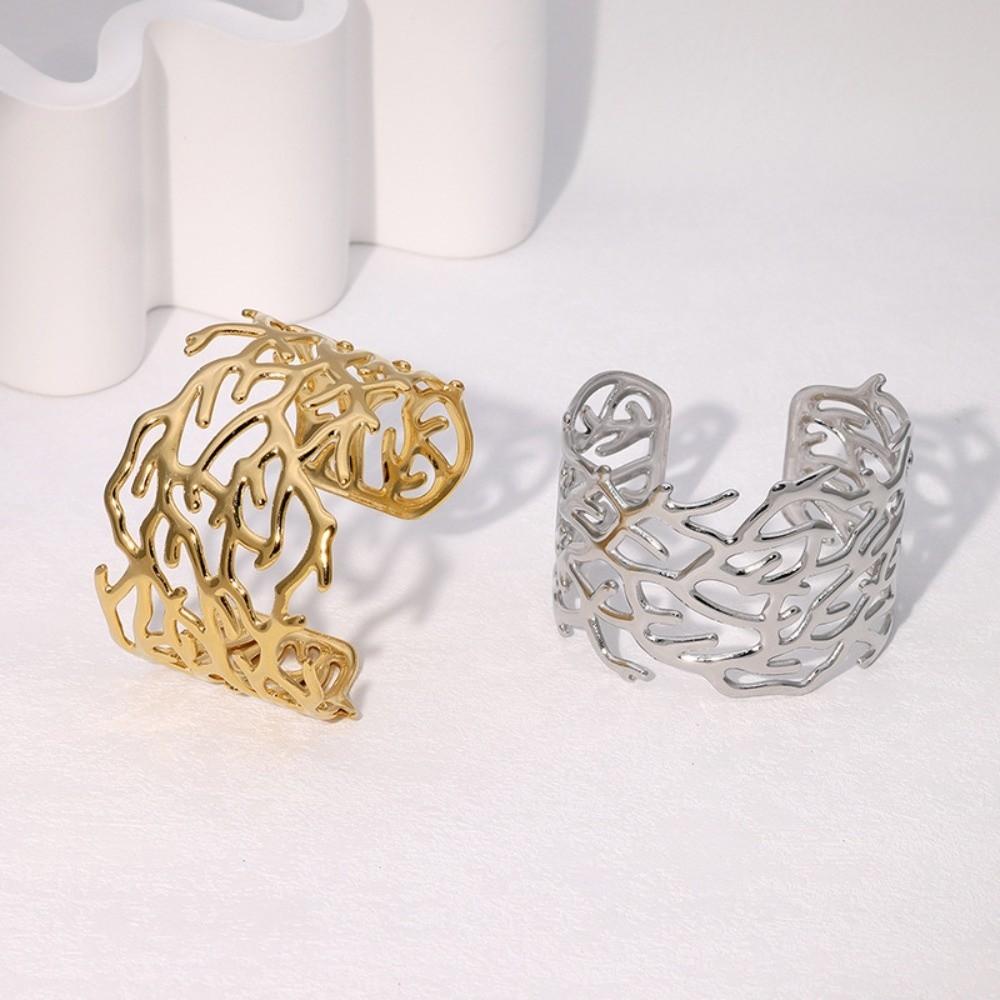 Tree Branch Pattern Metal Opening Bangle Armlet Women's Wrist Jewelry Coral Design Bracelet  Girls