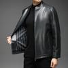 Осень и зима Новая мужская кожаная куртка Кожаная куртка Деловая повседневная с воротником-стойкой Флисовая утолщенная ветрозащитная молодежная кожаная куртка