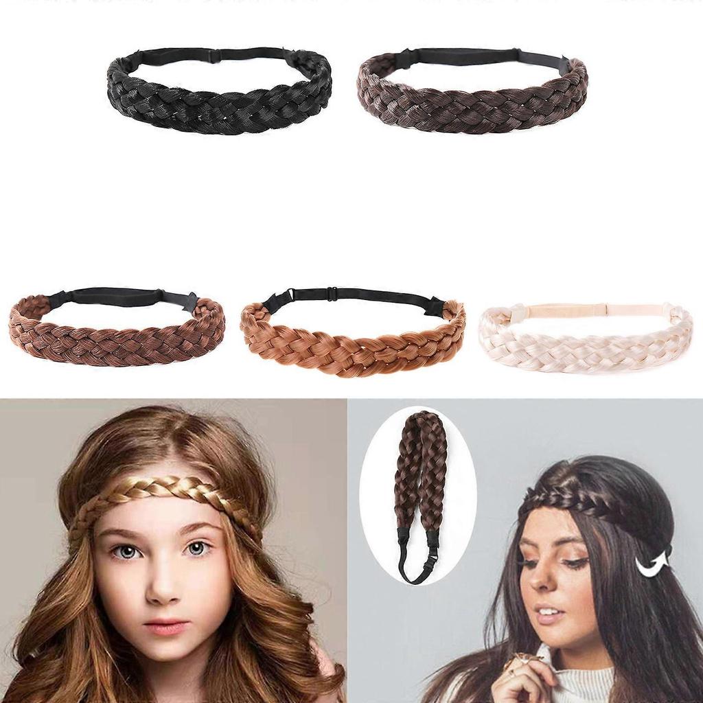 Exotic Braiding Hairband Bohemian Forehead Headband Ethnic Headpiece Women Festival Hair Accessories Braided Headdress Dark Brown