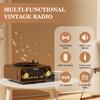 Ретро Bluetooth-колонка Радиоприемник в стиле проигрывателя винила, Портативное FM/AM/SW и беспроводная потоковая передача, Уникальный винтажный декор для дома и идея подарка