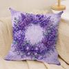 Violet Botanical Print Cushion Cover Pillow Case Short Plush Square Throw Pillow Covers Pillowcase Sofa Home Decor Gift