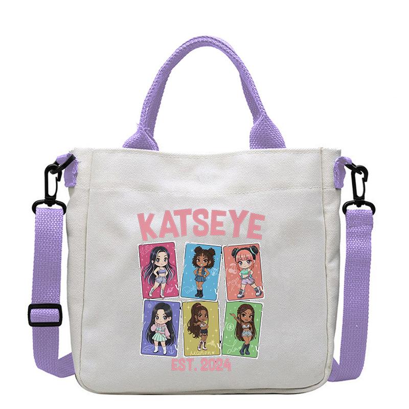 KATSEYE Girl Group Print Canvas Bag Women Tote Crossbody Shoulder Bag for Work Casual 601123-18