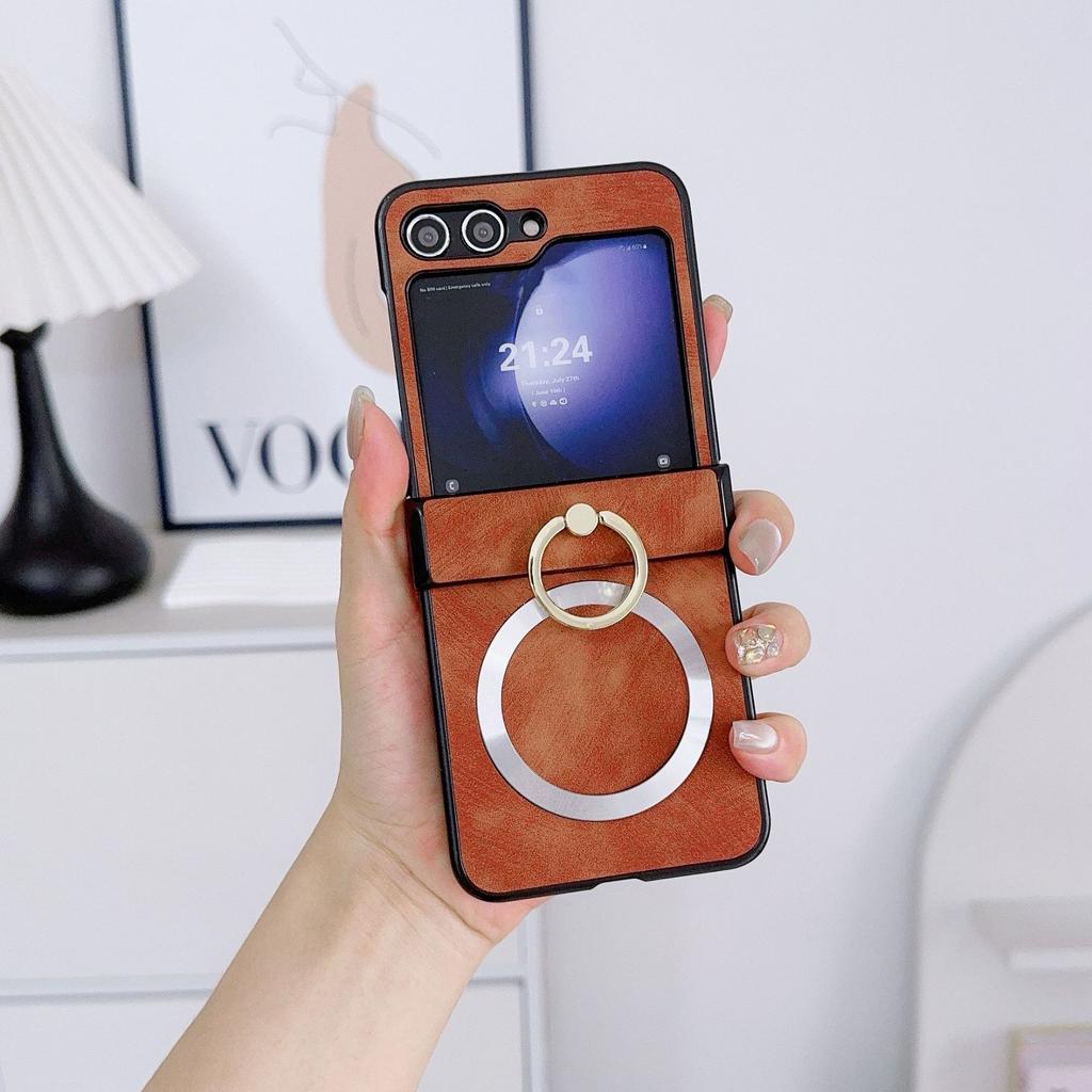 Новый магнитный кольцевой стикер-держатель для Samsung ZFlip1, аппаратная пряжка, чехол для мобильного телефона ZFlip1, кожаный