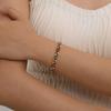 Statement Chain Bracelet for Women, Charm Cuban Stainless Steel 18k Gold Plated Adjustable Stackable Jewelry