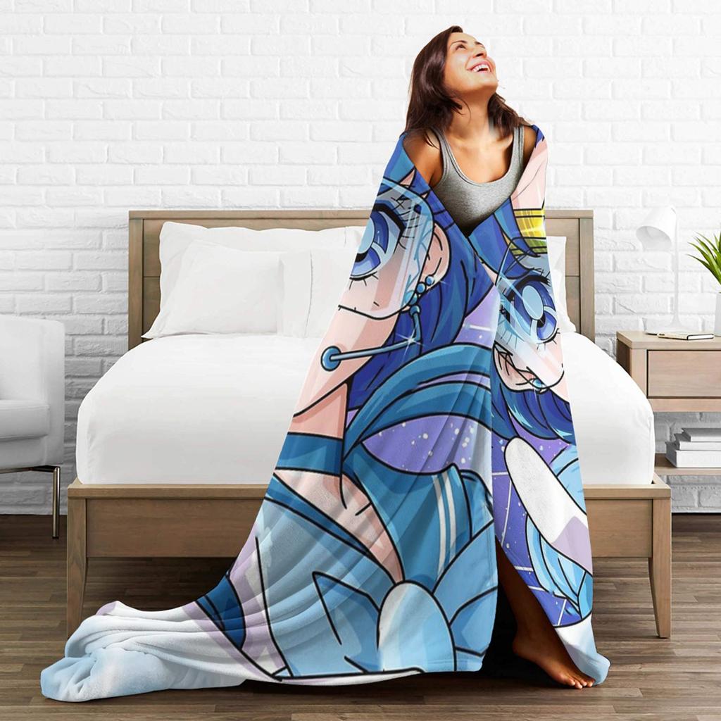Sailors Mercury Blankets Velvet Summer Air Conditioning Sailors Moons Multi-function Thin Throw Blanket for Bed Couch Rug Piece