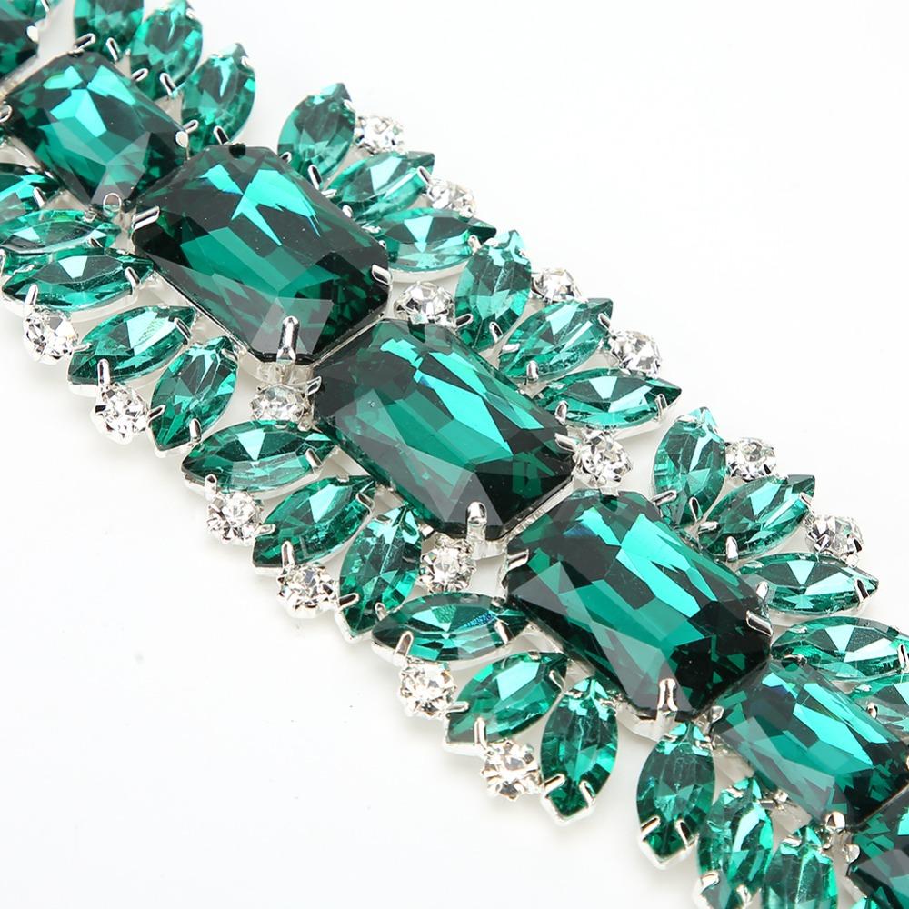 2pcs Close Chain Rhinestone Chain Trim Sparkly Applique Sparkly Rhinestone Applique Clothing DIY
