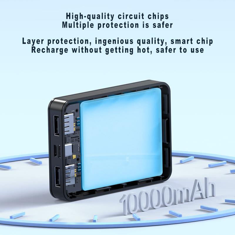 Мини-портативный аккумулятор емкостью 10000 мАч со светодиодным дисплеем, идеально подходит для путешествий, возможен индивидуальный логотип