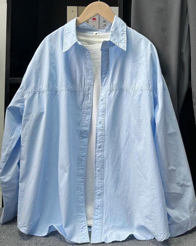 Женская рубашка Dopamine из 100% хлопка, однотонная, с длинными рукавами, универсальная верхняя одежда на осень и весну, свободный крой