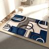 Blue Geometric Patchwork Bedside Floor Mat Soft Door Mat Welcome Mat Kitchen Rug Living Room Carpet Rug For Bedroom Home
