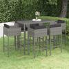 VidaXL 7-Piece Garden Bar Set with Cushions Outdoor Furniture Patio Table and Chairs Garden Lounge Terrace 3094797