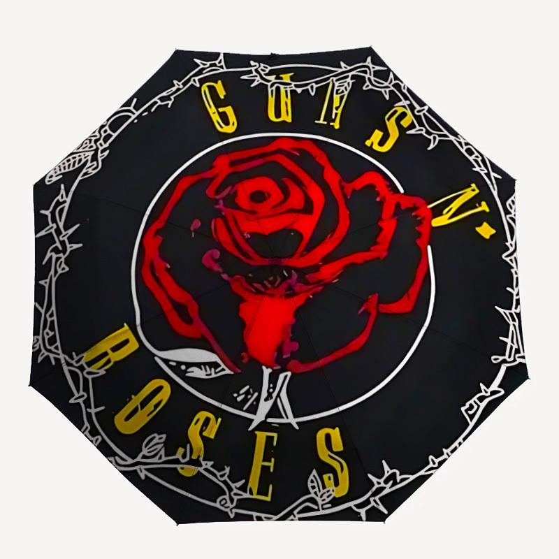 1pc Guns N' Roses Automatic Umbrella Durable Iron Frame & Plastic Handle, Gift for Men & Women, Sturdy Construction, Playful Design yy250826130
