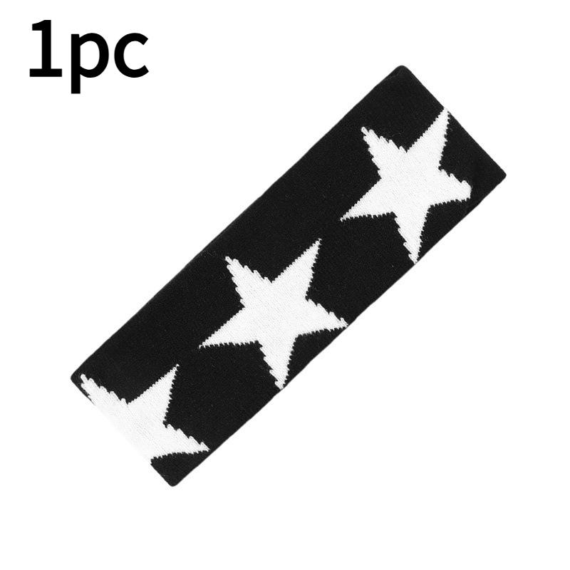 1pc Women's Headband with Star & Color-Blocking - Retro/ Horizontal Stripes & Star Motifs, Soft for Braids, Ponytails, Buns