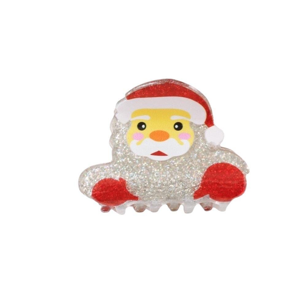 Glitter Christmas Tree Hair Claw Elk Cartoon Hair Grab Clip Cute Santa Claus Shark Clip Women