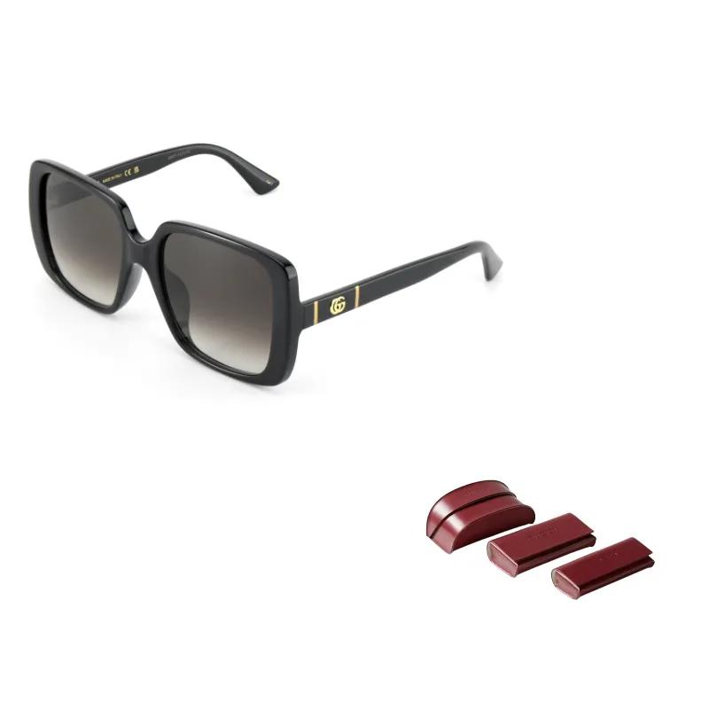 GUCCI Plate Frame Square Sunglasses Unisex Black (Unisex) Sunglasses GG0632SA