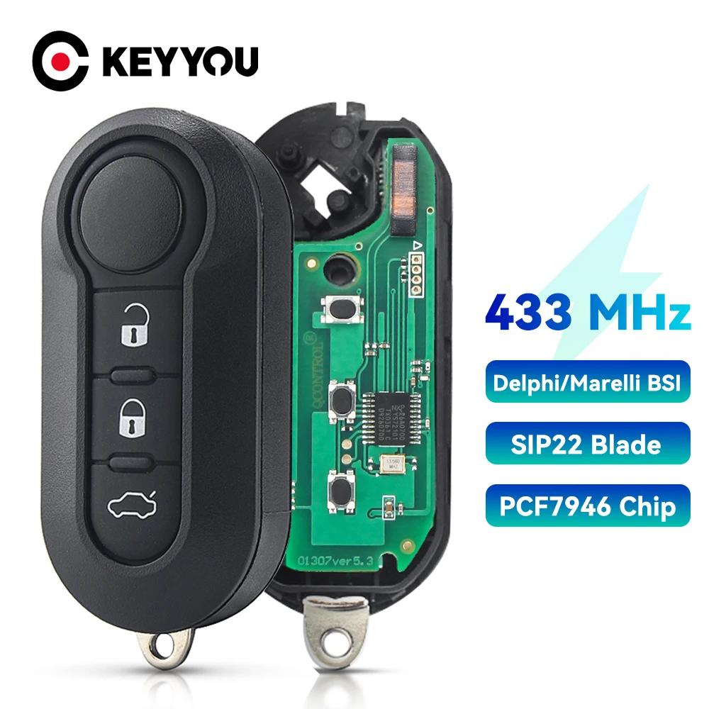 Delphi & Marelli Car Remote Key For Fiat MPV Bravo/Ducato 500 Doblo Qubo Grande Punto Citroen Jumper Peugeot Boxer 433.92 ID46