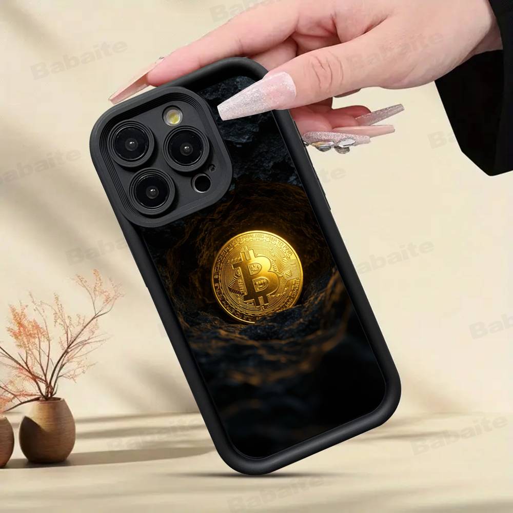 Роскошный чехол для телефона Bitcoin для iPhone 17 16 15 13 11 12 14 Pro Max Plus Силиконовый защитный корпус