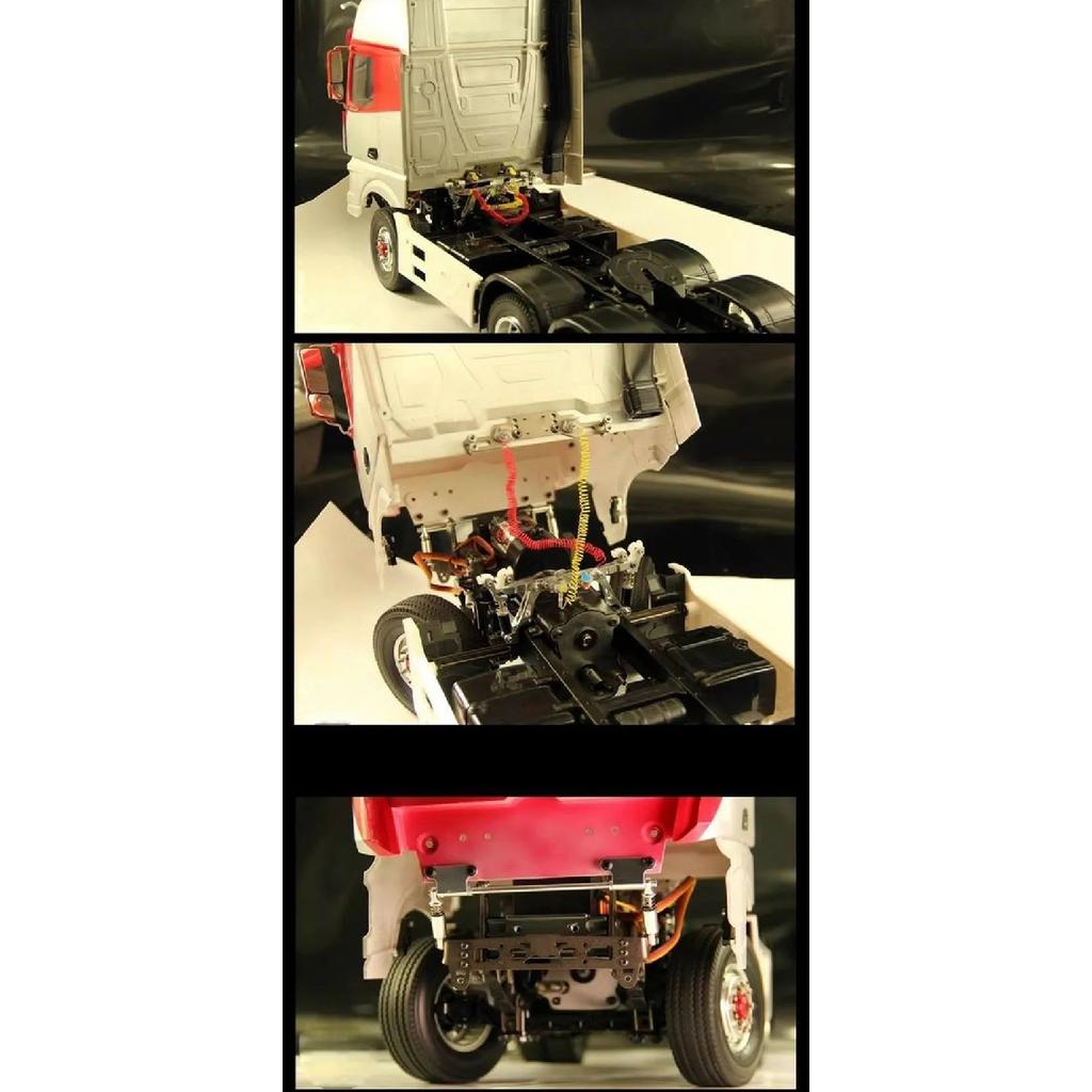 Metal Simulation Cockpit Suspension System for 1/14 Tamiya RC Truck SCANIA 770S R620 BENZ Arocs MAN TGX Car