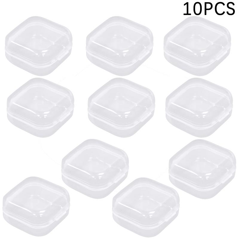 5/10/20 шт. Мини-пластиковая коробка для хранения ювелирных изделий, квадратный прозрачный портативный контейнер для таблеток, держатель для ювелирных изделий, витрина для сережек