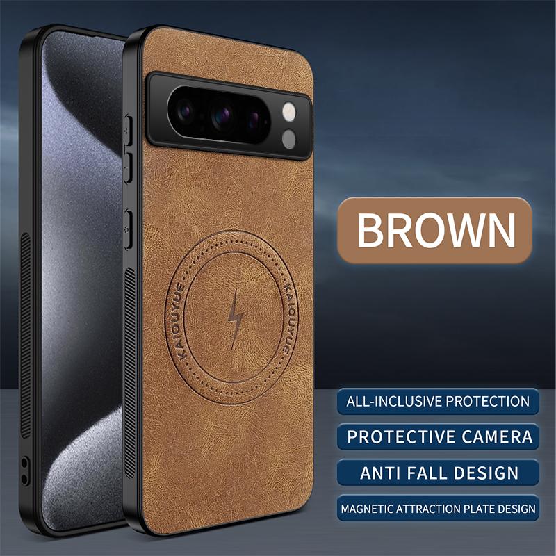 Для Google Pixel 8 Pro /Pixel 8Pro/Pixel 8A Чехол Простой Стильный Магнитное Притяжение Роскошная Кожаная Кожаная Защита от Падения