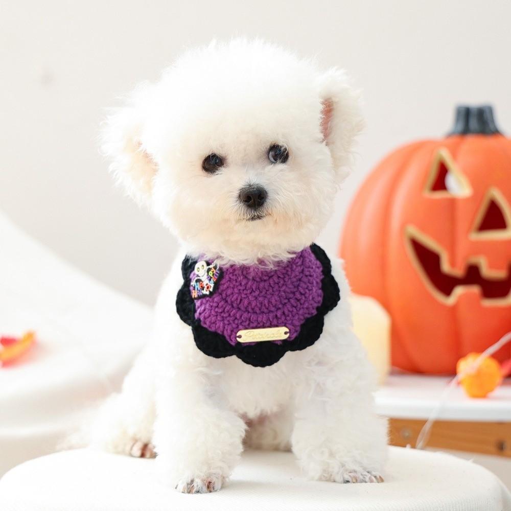 Washable Pet Bib Breathable Cat Knitted Scarf Cute Puppy Collar for Puppy Supplies