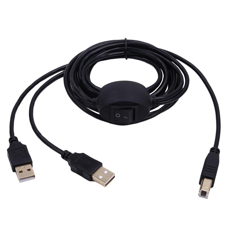 Кабель принтера 2 в 1 USB A на B Папа-Папа Кабель принтера для принтера HP Canon Samsung Разветвитель для двух компьютеров