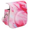 Pink Stripe Pattern PU Leather Camera Protective Case Shoulder Strap Camera Bag Fit for Fujifilm mini 11 9