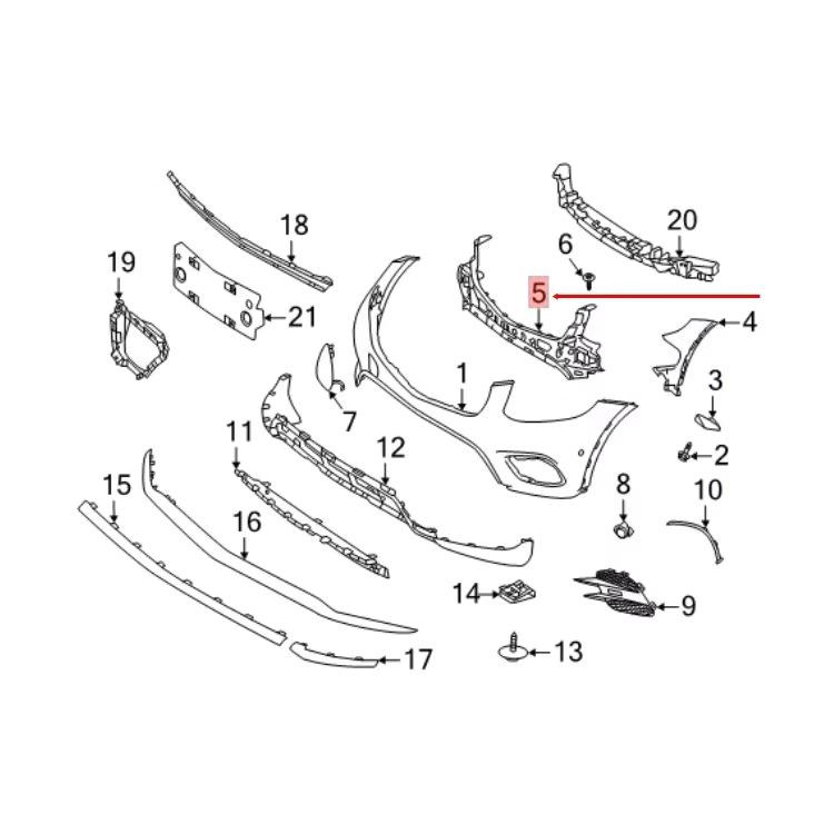 Front Bumper Cover Support for Mercedes-Benz W253 (2020-2021)